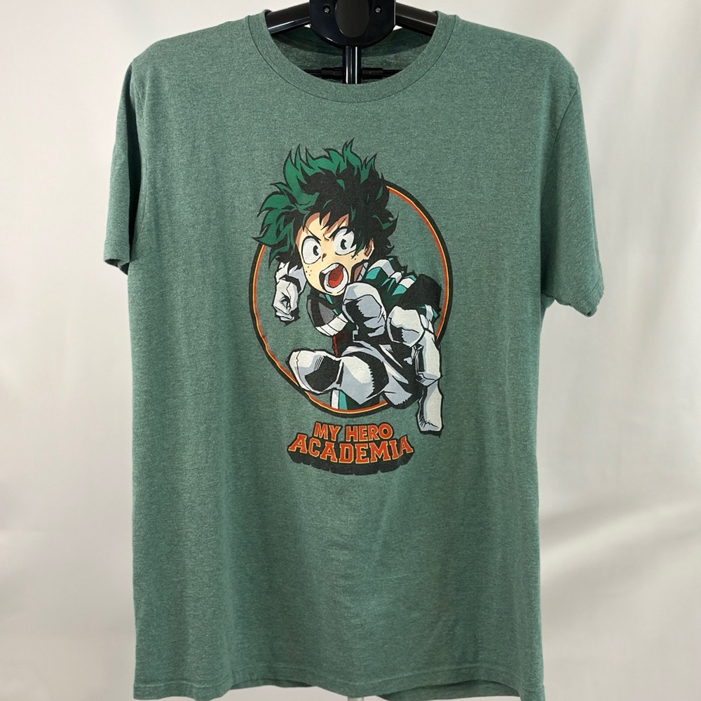 My Hero Academia Deku Graphic T Shirt Mens Large Green Funimation Anime Tee L